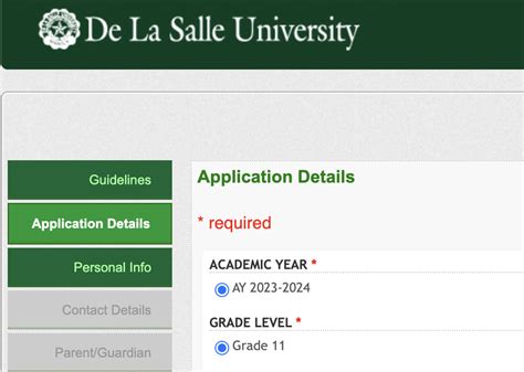 dlsu shs application